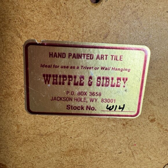 Whipple & Sibley Hand Painted Art Tile Trivet Wall Hanging Desert Scene 6x6" - Picture 3 of 7